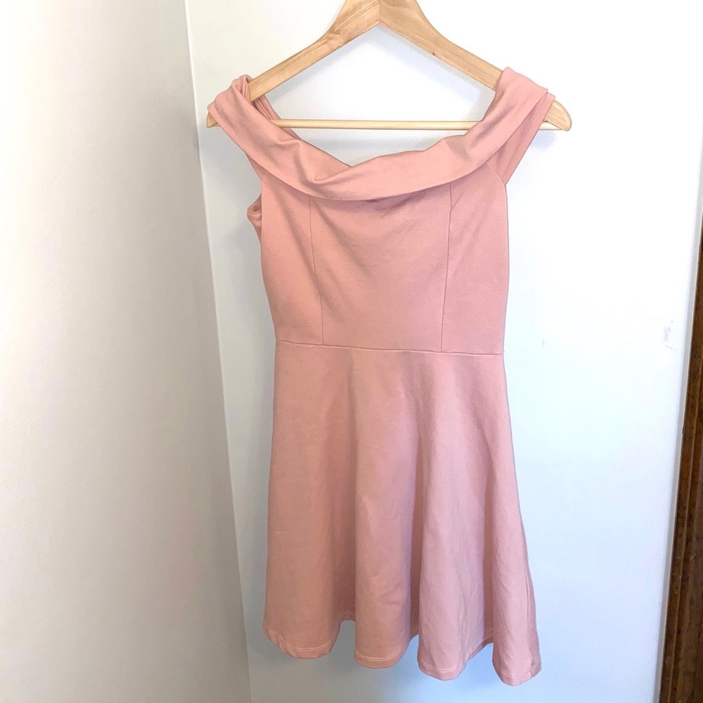 Lulus pink off the shoulder dress